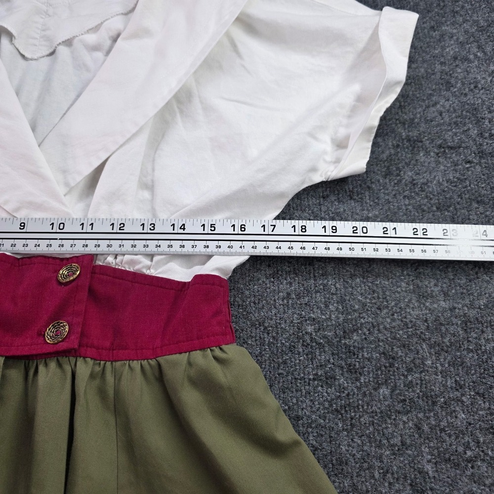 Vintage Midi Dress Colorblock Pockets Retro Womens cottage core Disney Hand Sewn - Picture 7 of 11